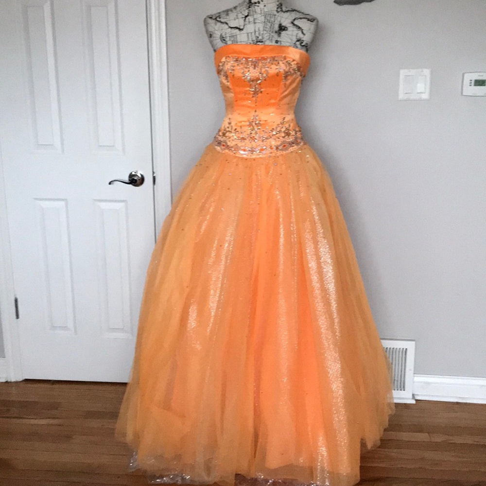 🔽Tulle Coquette Colorful Bright Floral Embellish Formal Evening Bead XV Puffy